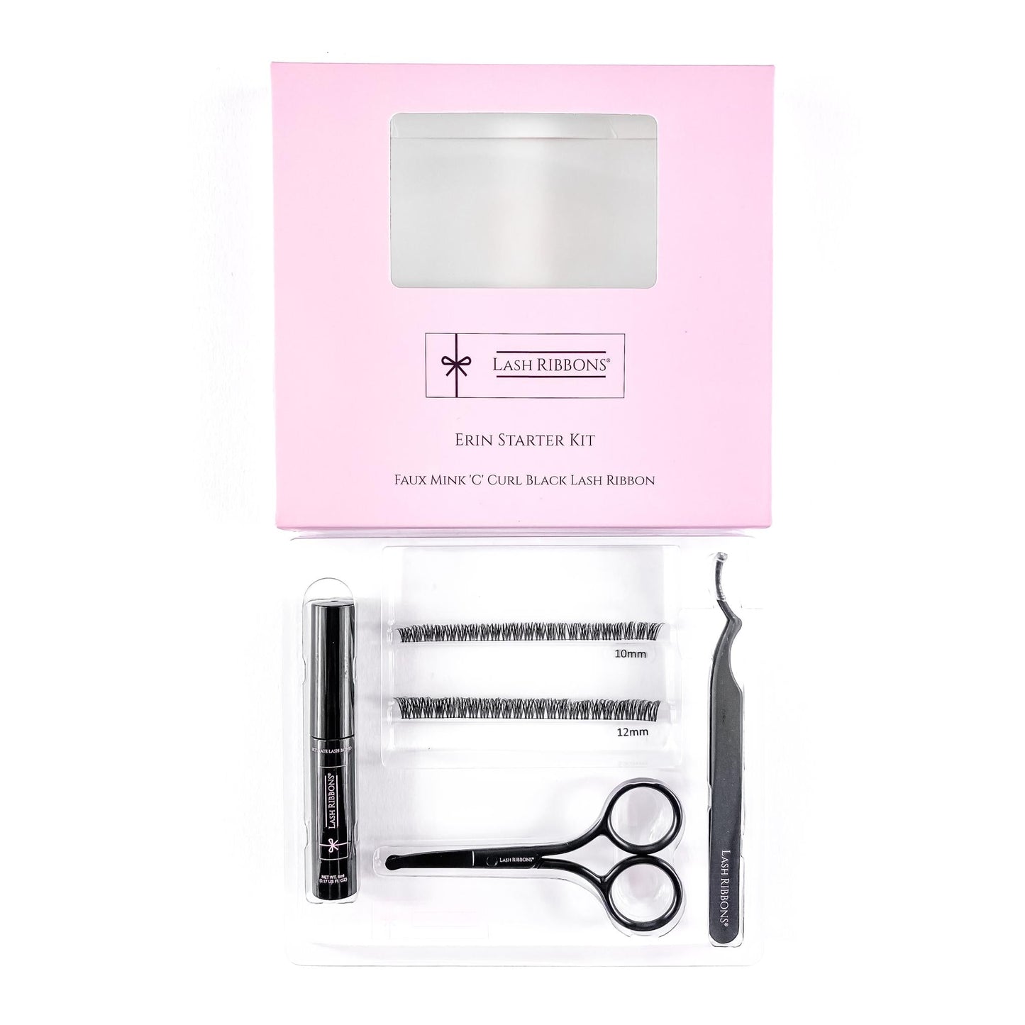 Boxed 'C' Curl Black Half Lash Ribbons® Starter Kit (With Ultimate Bond)