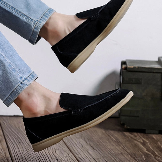 GEONWOO Old Money Suede Loafers