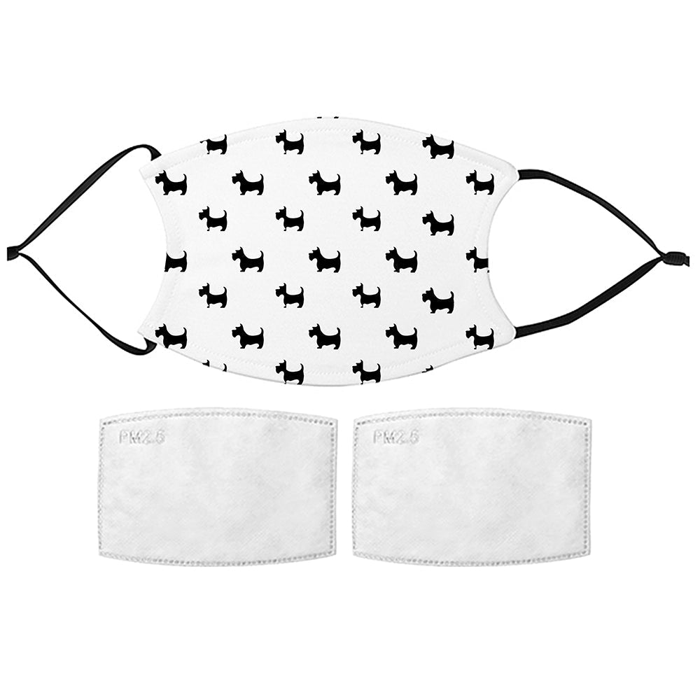 Printed Face Mask - Terrier Pattern Design