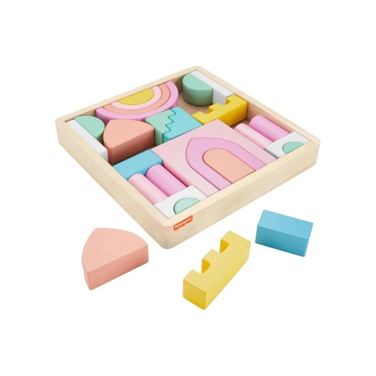 Fisher-Price Wooden Toddler Toy Castle Block Set