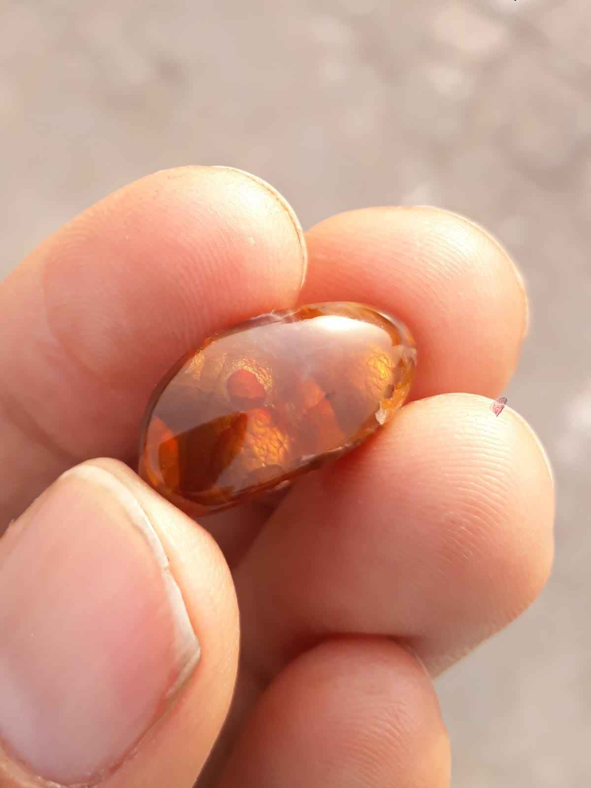 11.5ct Mexican Fire Agate,  Rare Fire Agate, Fire Agate cabochon - Perfect gem Gift, Rare Gemstone than Diamonds, Dimensions 18x8mm