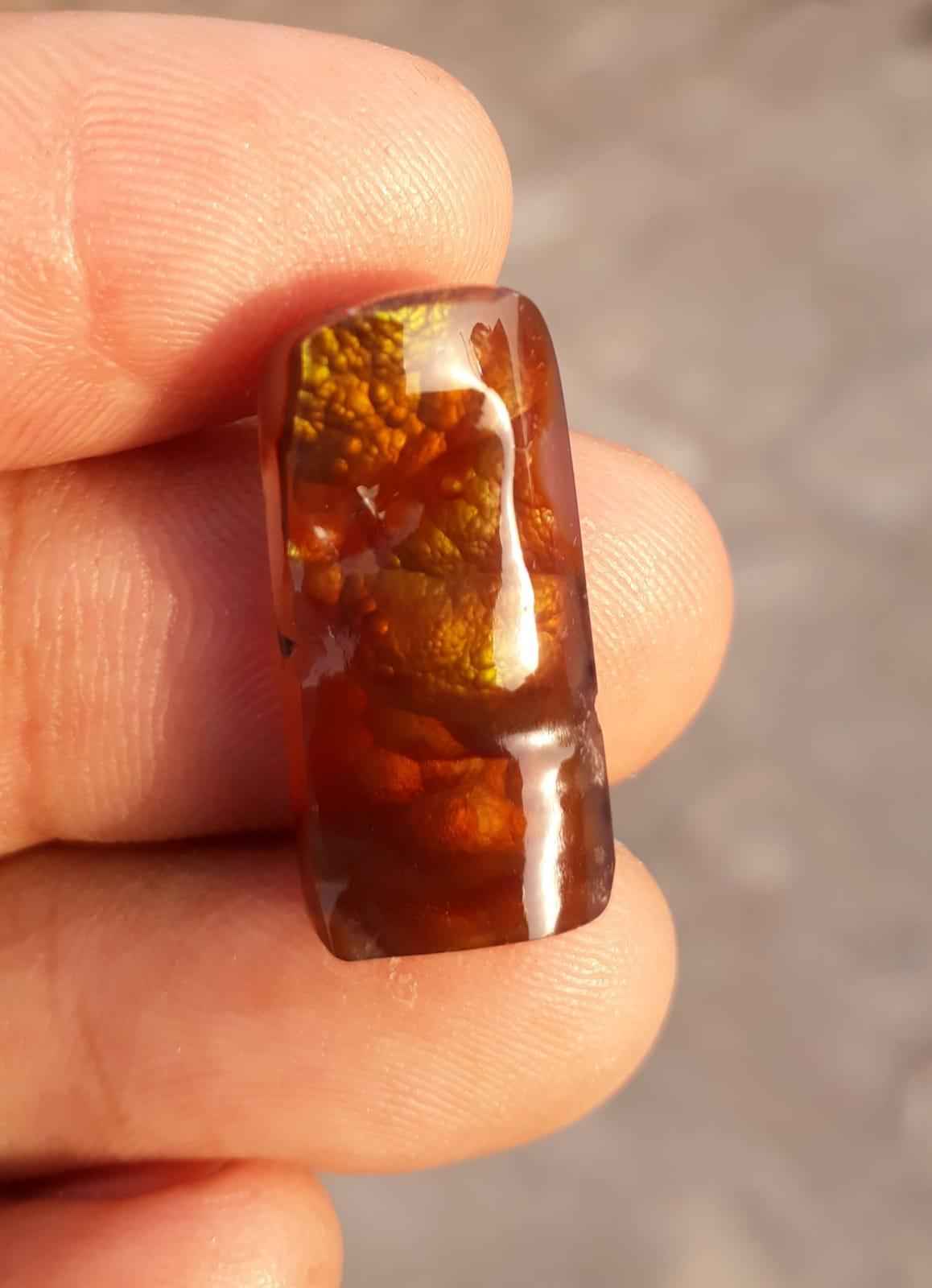 14.6ct Natural Fire Agate, Rare Fire Agate, Carving Fire Agate - Perfect gemstone Gift, Dimensions 21x9mm