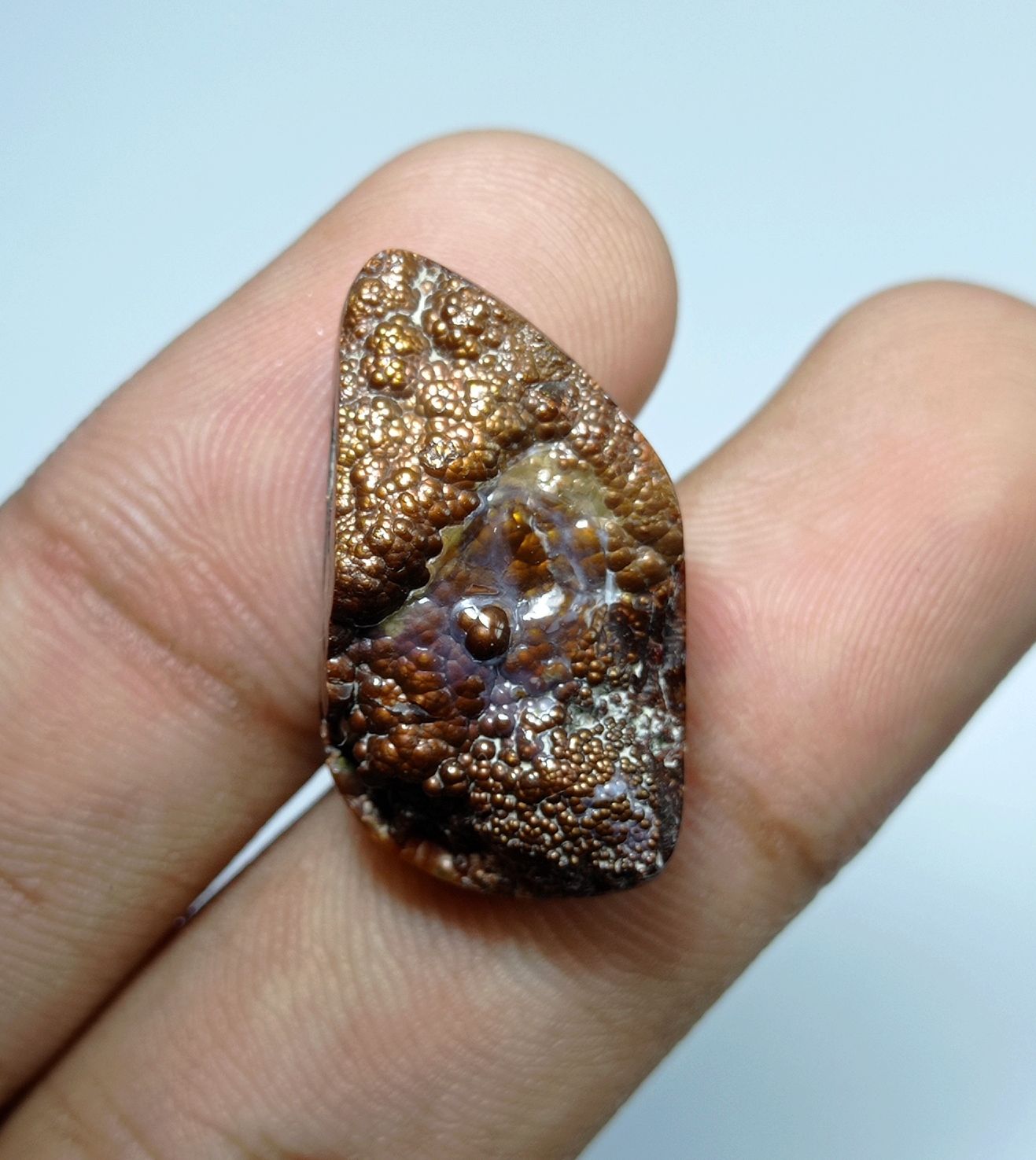 28.4ct Natural Fire Agate Gemstone - Dimensions 26x15x9mm