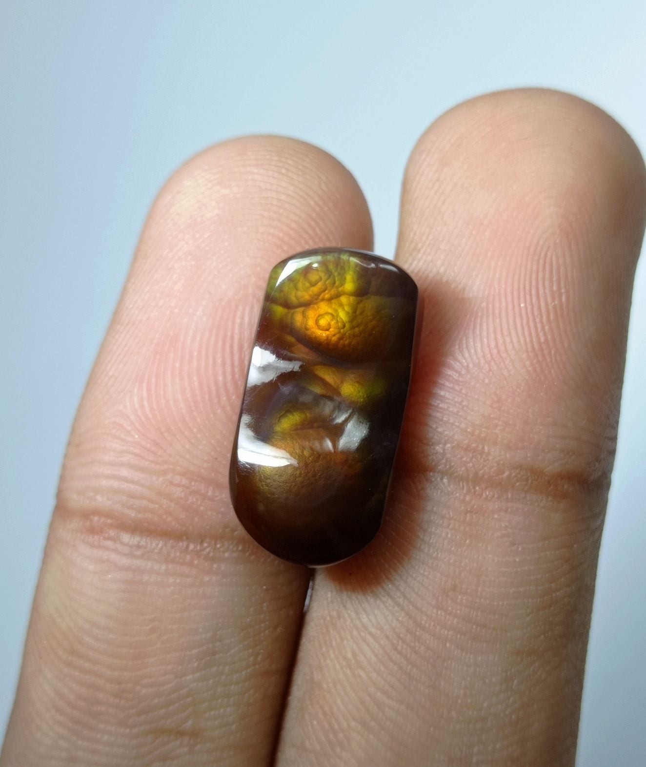 12.6ct Natural Fire Agate Gemstone Dimensions 20x10x6mm