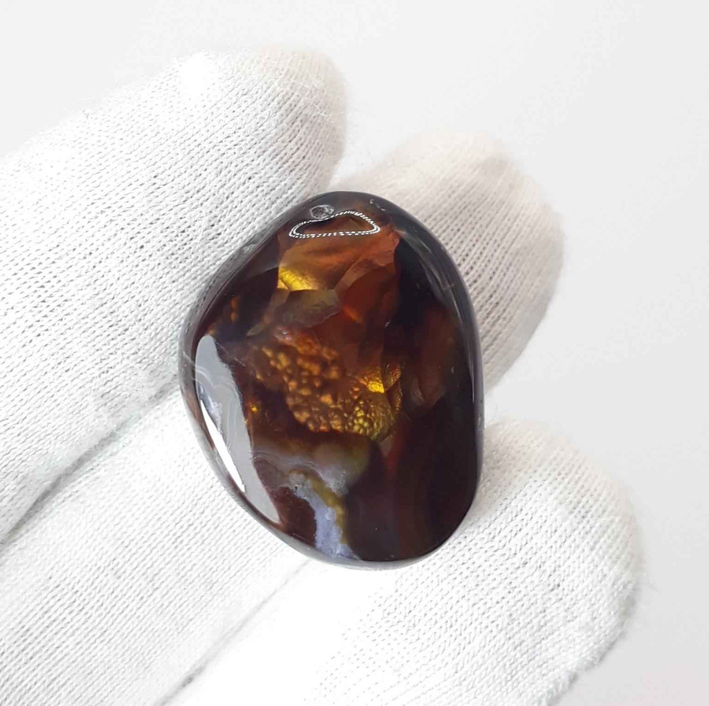 27ct Mexican Fire Agate, Rare Fire Agate, Suitable for Pendant - Perfect gemstone Gift for Gem Lover, Dimensions 23 x 18 mm