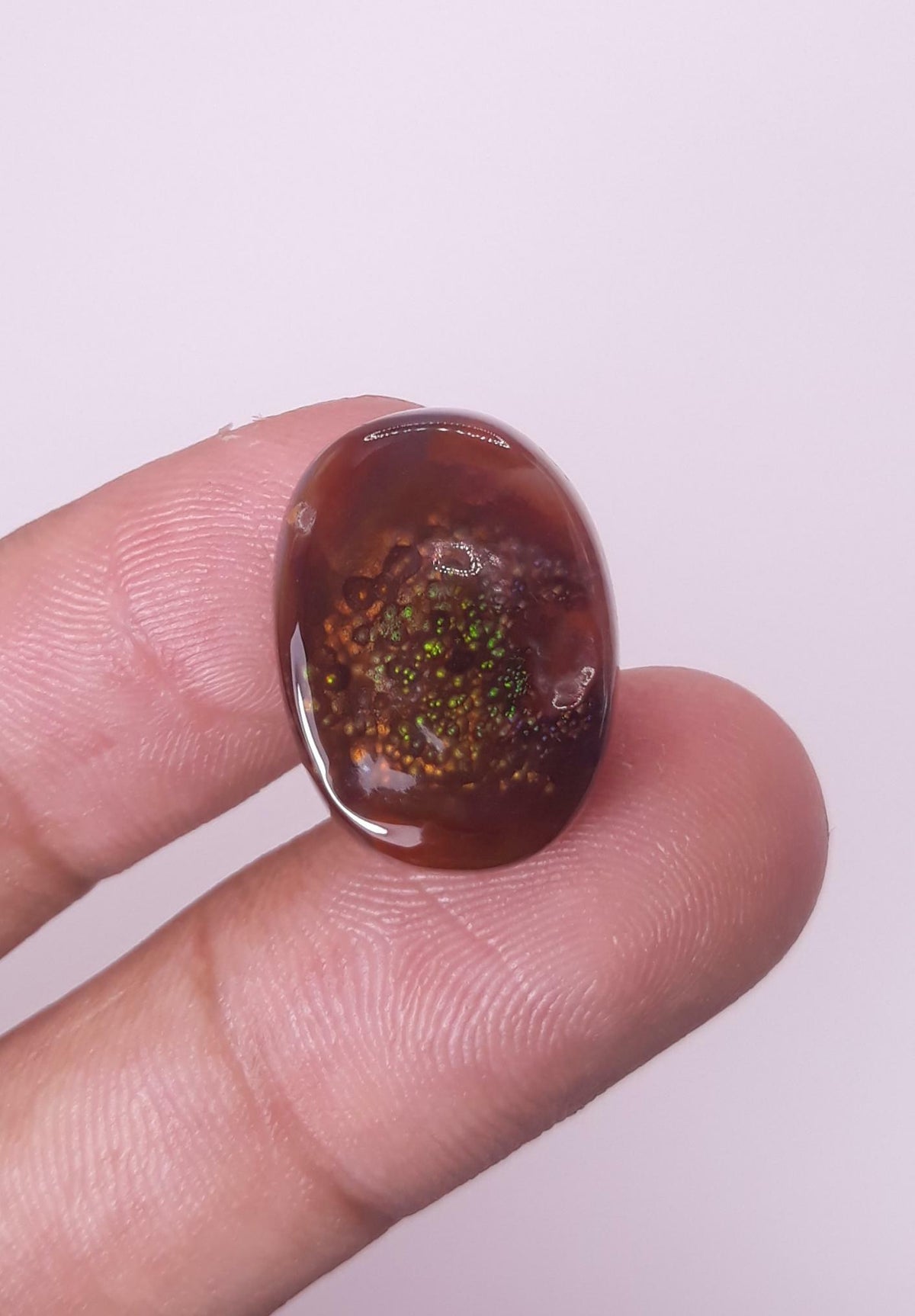 21.5ct Colorful Bubbly Fire Agate, Rare Fire Agate - Perfect gemstone Gift, Rare Gemstone than Diamonds, Dimensions 21 x 16 mm