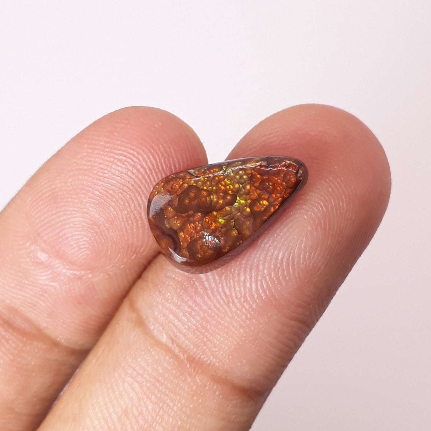 Mexican Fire Agate Convex Bubbly Pattern