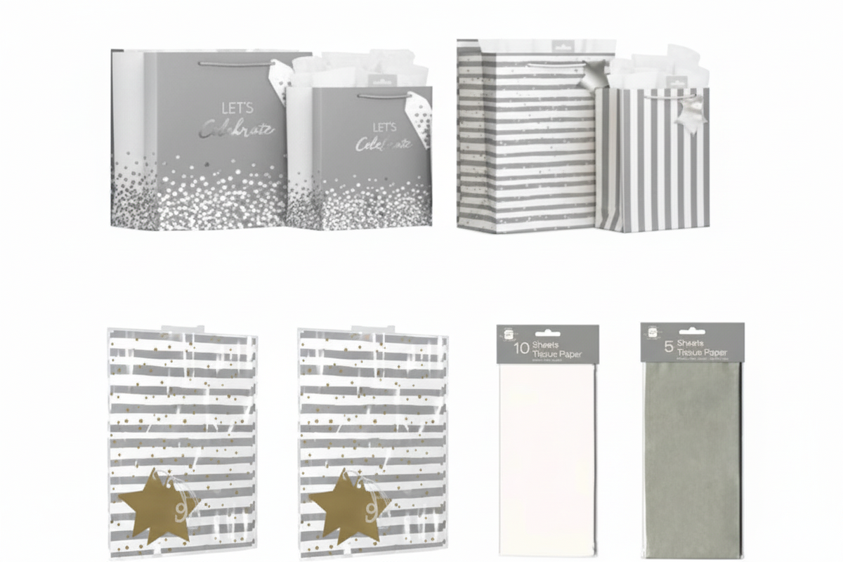 Mixed gift bag bundle - silver celebrations