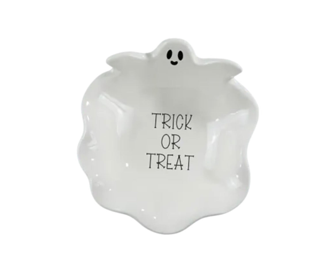 Halloween ceramic slogan ghost bowl