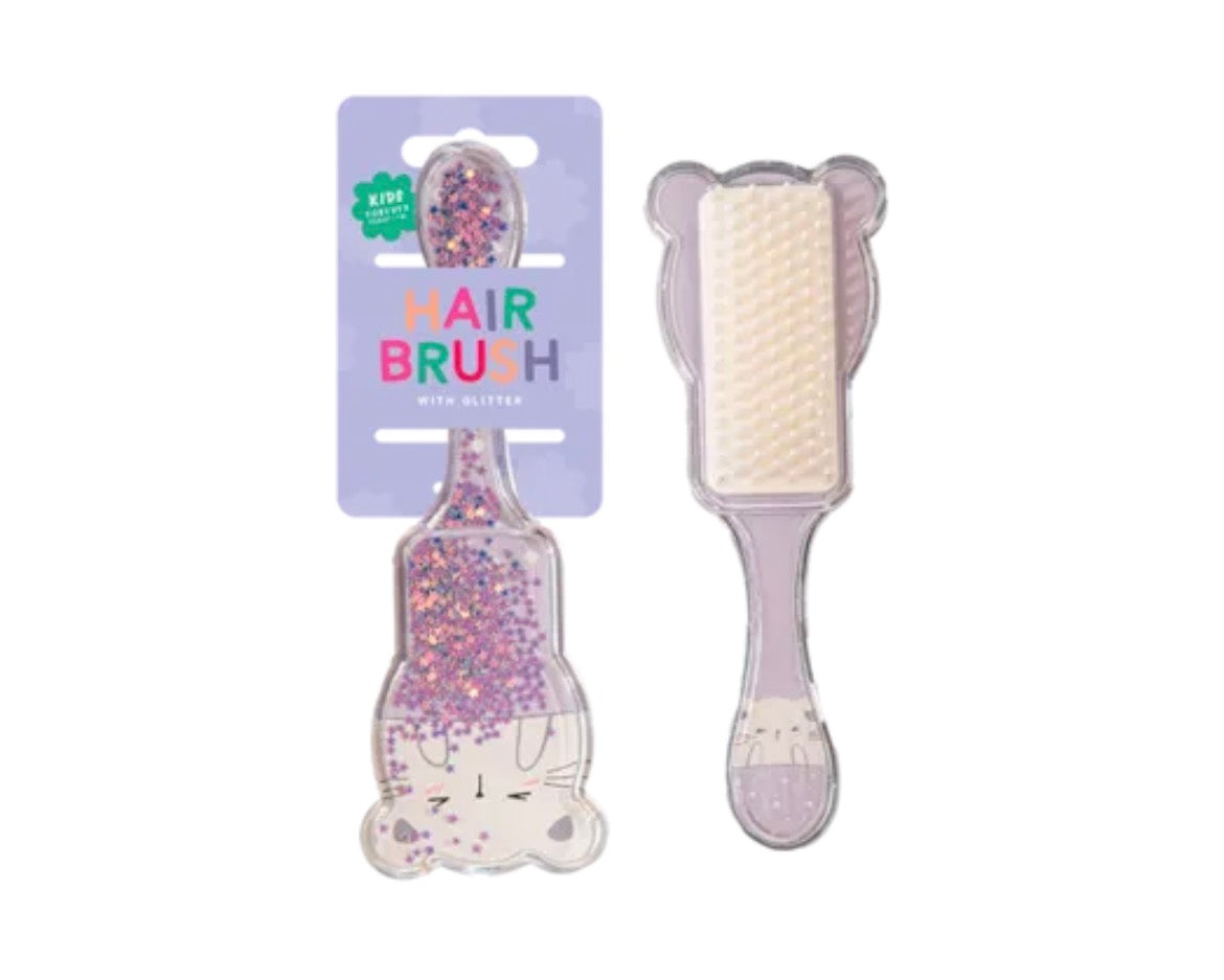 Kids glitter animal hair brush