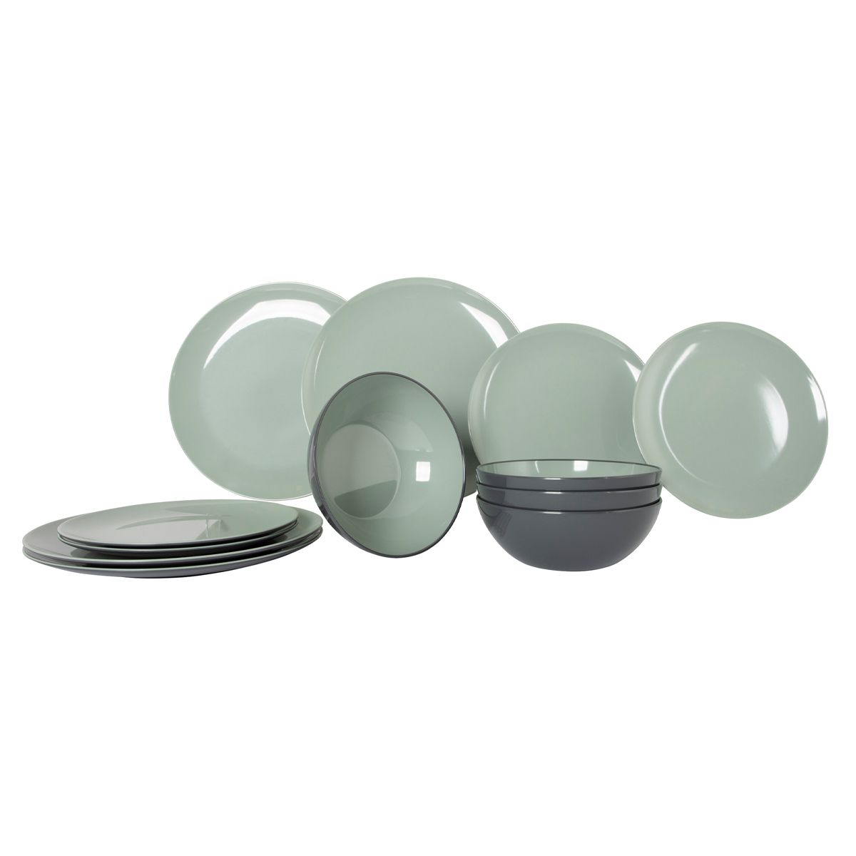 Gimex Vivid Line Tableware Green (12 Pieces)