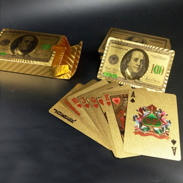 Creative Frosted Back Texture Plastic From Vegas to Macau Playing Cards Texas Poker Novelty Collection Gift, Mosaic Gold Dollar Paper Box, Golden Dragon and Phoenix Paper Box, Gold Double Dragon Kung Hei Fat Choy Paper Box, Golden Tattice Paper Box