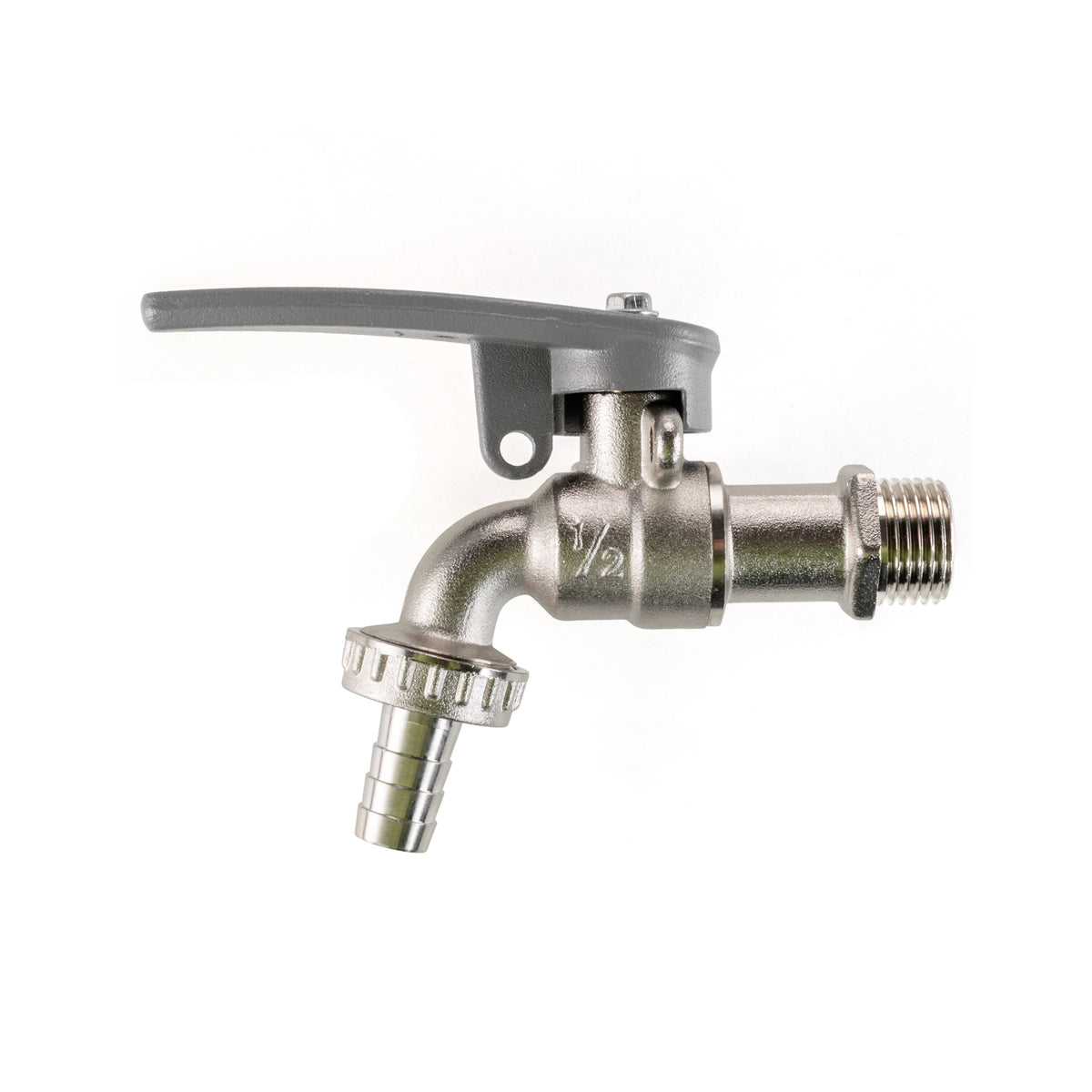 Water Butt Brass Kit 3/4" with Lever Tap Hose Barb and Side Lock and Drill Bit