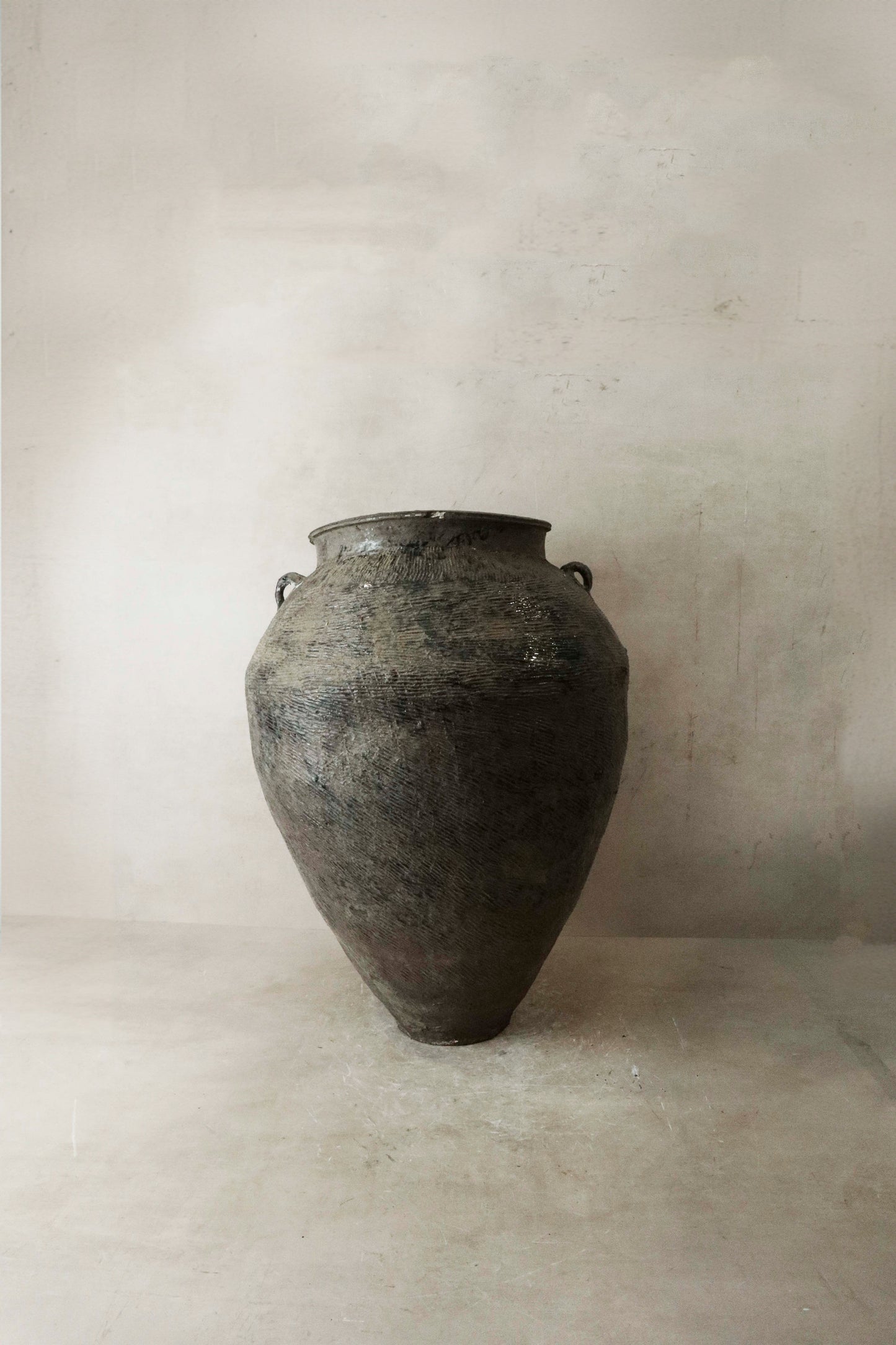 Large Vintage Brown Glazed Ceramic Pot - AS3