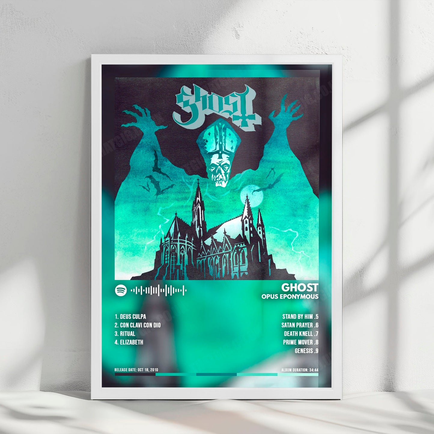 Ghost "Opus Eponymous " Album Cover Poster - with Complete Tracklist