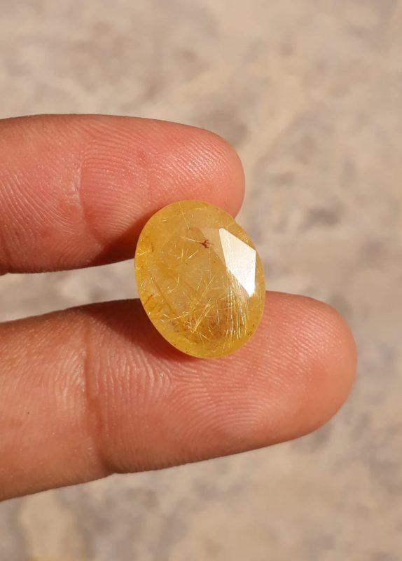 10.90ct Golden Tourmalated Quartz - Golden Rutile Quartz - Rutilated Quartz