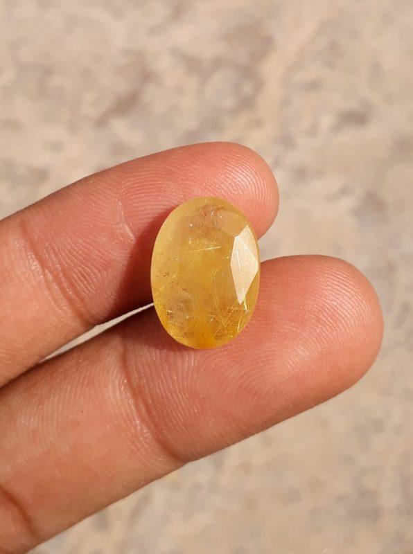 9.20ct Golden Tourmalated Quartz - Golden Rutile Quartz - Rutilated Quartz