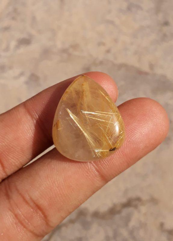 31.8ct Golden Tourmalated Quartz - Golden Rutile Quartz - Rutilated Quartz