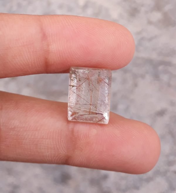 7.50ct Red Tourmalated Quartz - Red Rutile Quartz - Rutilated Quartz