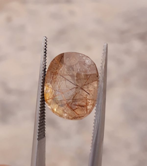 7.60ct Brown Tourmalated Quartz - Brown Rutile Quartz - Rutilated Quartz