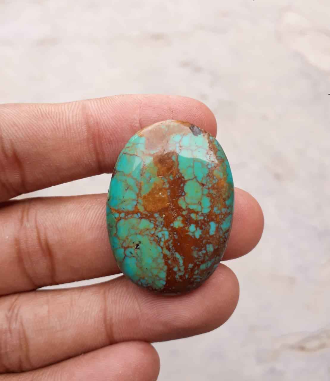 50.5ct Natural Turquoise, Green Matrix Turquoise,,Dimensions - 35.8x26mm