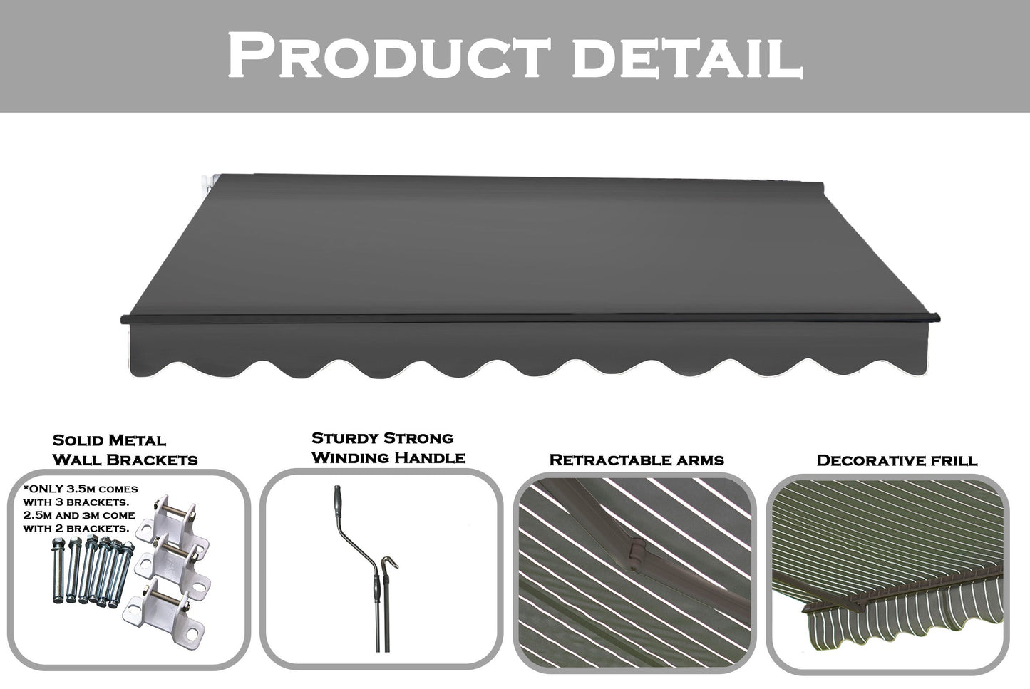 Greenhurst Easy Fit Grosvenor Patio Awning | 2.5m, 3m & 3.5m Widths