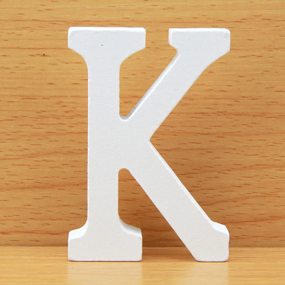 8 CM White Wooden Letters
