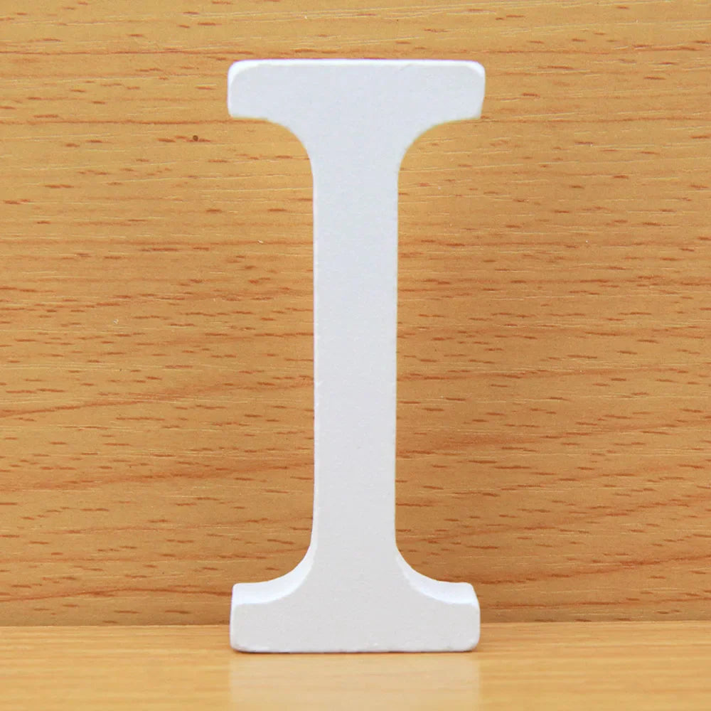 8 CM White Wooden Letters