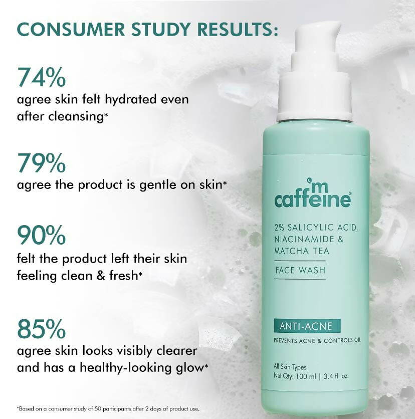 mCaffeine 2% Salicylic Acid Niacinamide & Matcha Tea Face Wash