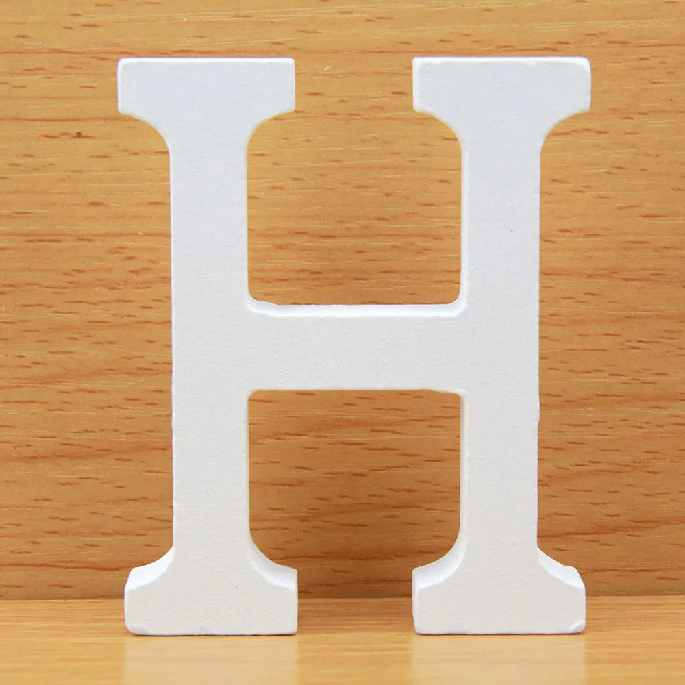 8 CM White Wooden Letters