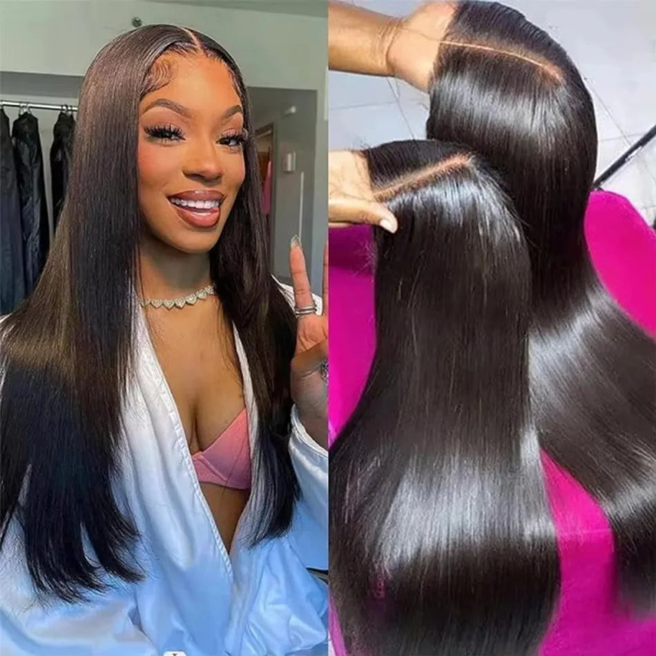 Factory Seller 12A Grade Straight Pre-Plucked Transparent Brazilian Human Hair Wig 200 Density 6x4 Wigs for Woman