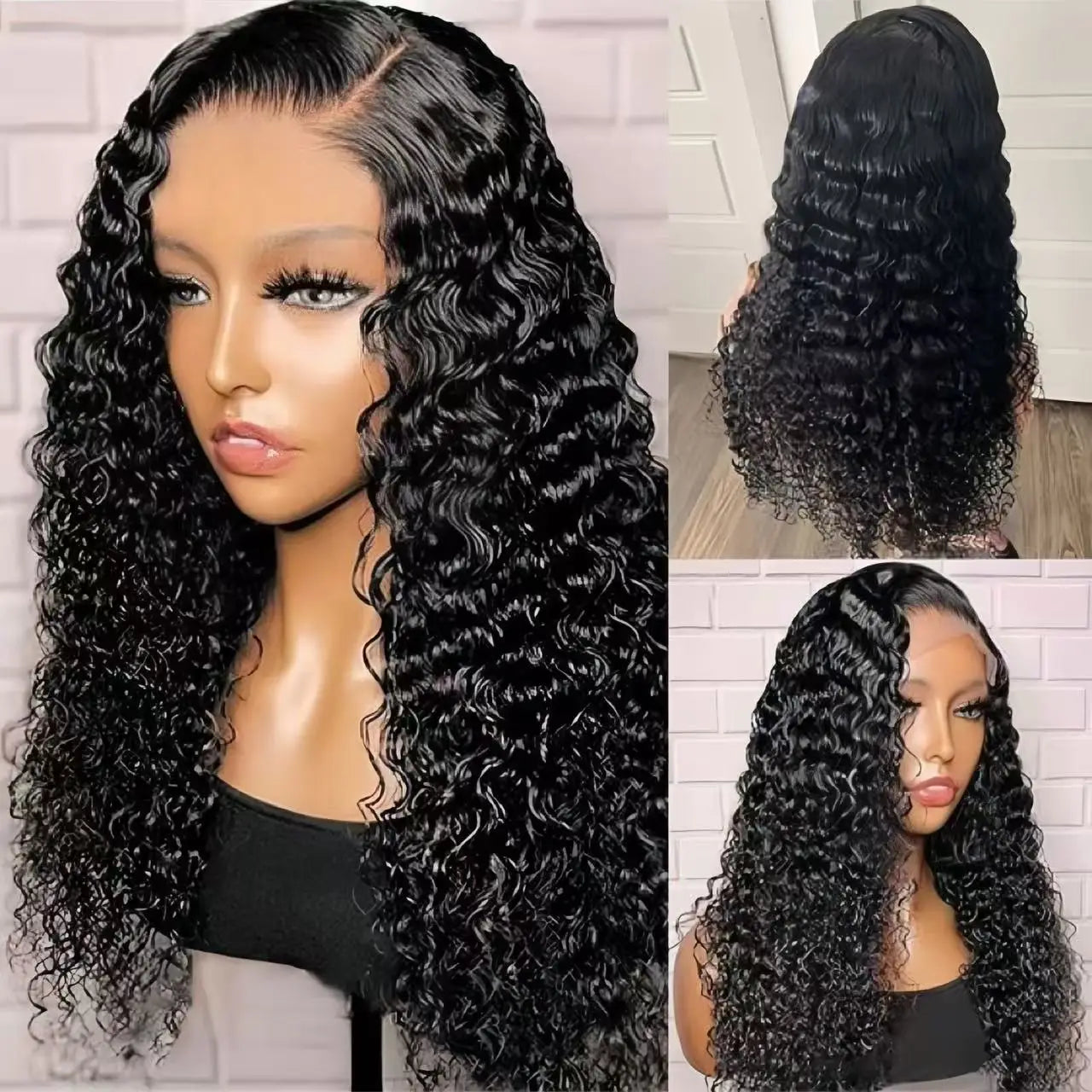 Natural Raw Indian Water Wave Curly Wig 13x6 Glueless HD Full Lace Front Human Hair Wig Lace Frontal Virgin Hair Wigs Vendor