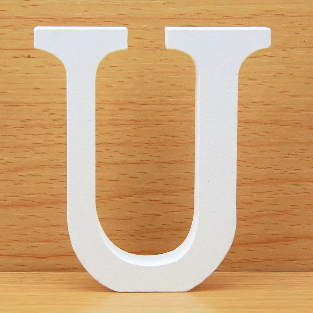 8 CM White Wooden Letters