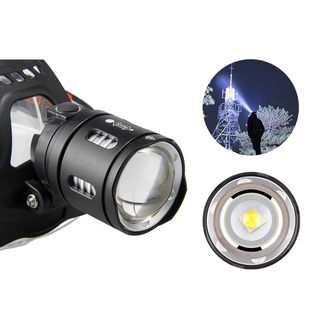 Led Headlamp Headlight Zoom Head Lamp Flashlight Torch