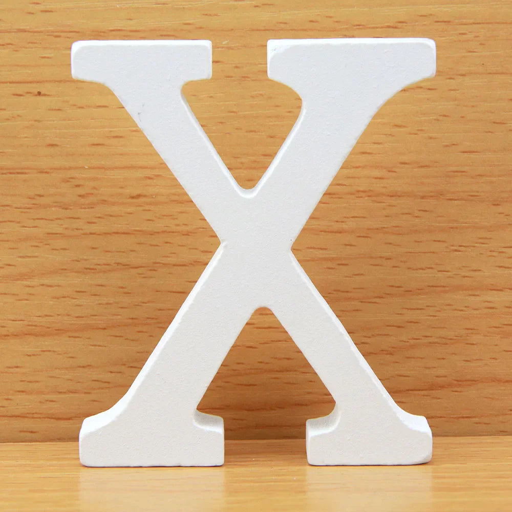 8 CM White Wooden Letters