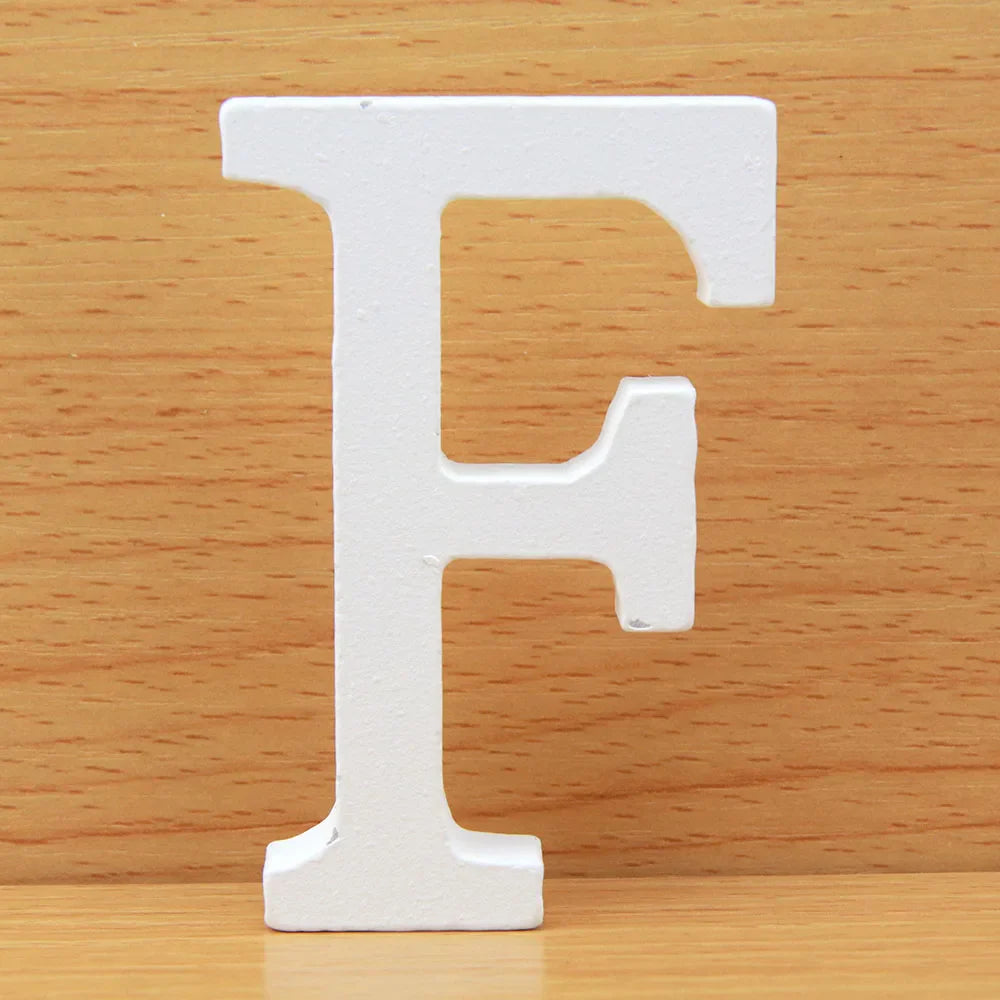 8 CM White Wooden Letters