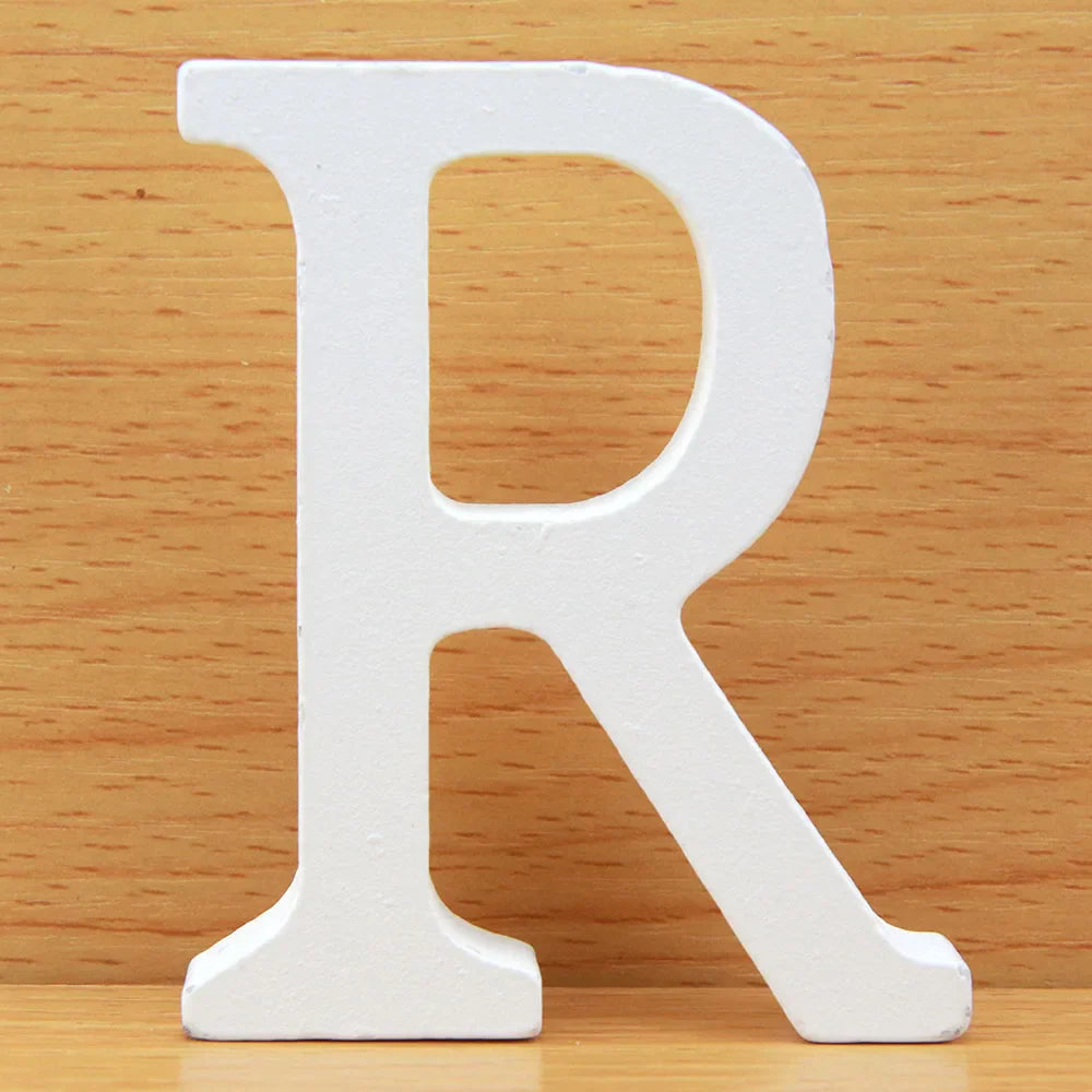 8 CM White Wooden Letters