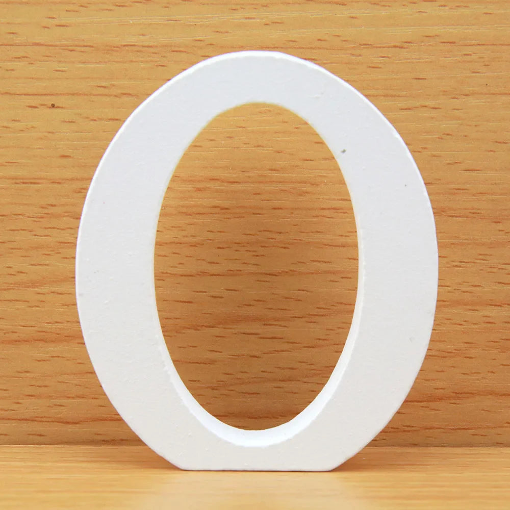 8 CM White Wooden Letters