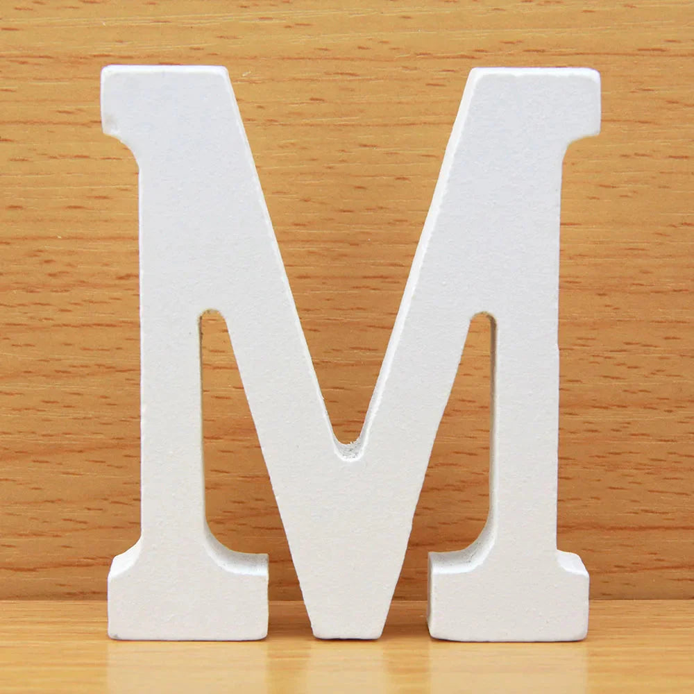 8 CM White Wooden Letters