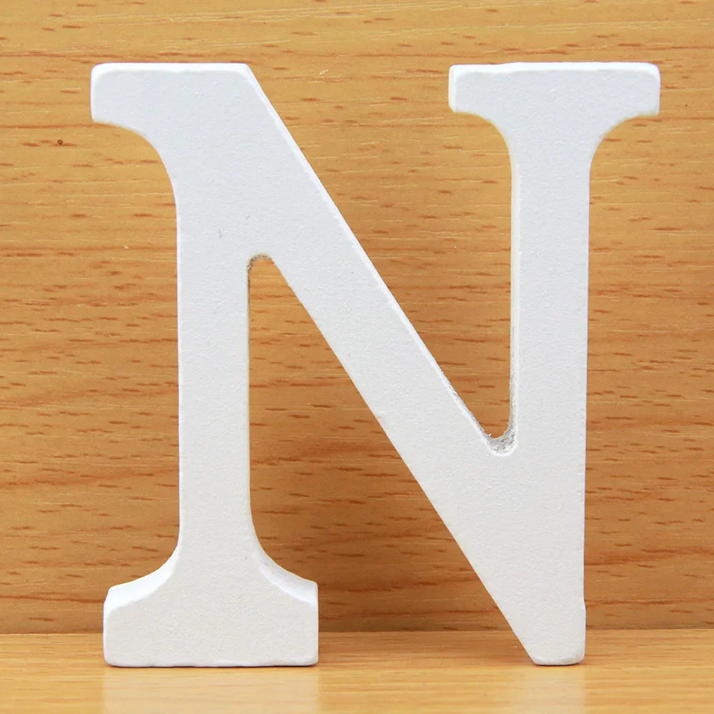 8 CM White Wooden Letters
