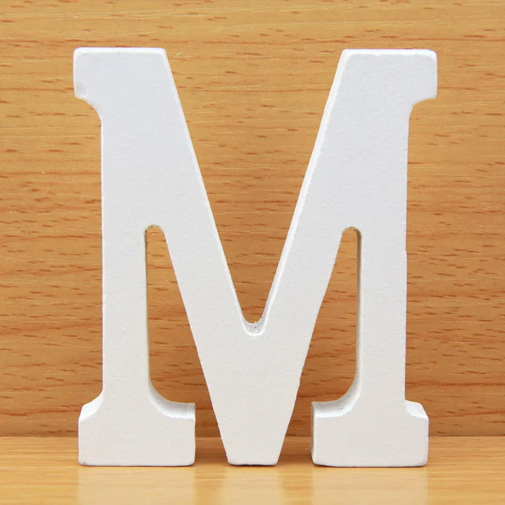 8 CM White Wooden Letters