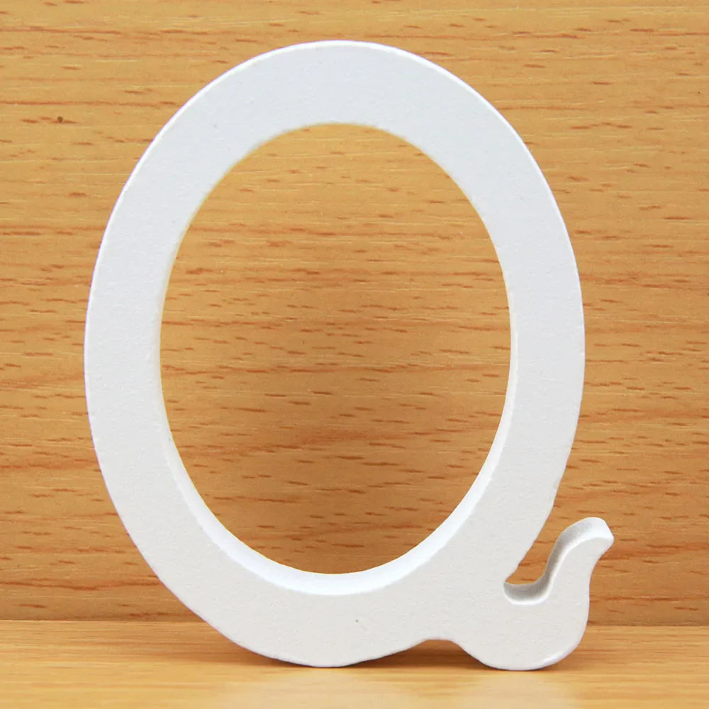 8 CM White Wooden Letters