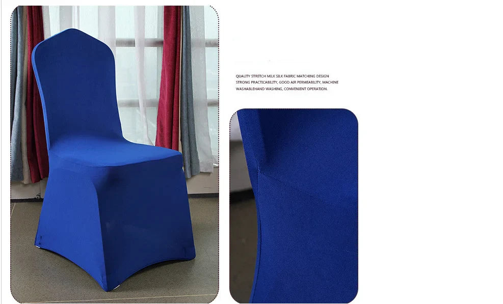 Grainbuds Wedding Dinning Chair Seat Covers High Stretch Solid Color Hotel Banquet Seat Cover Stretch Event Party Polyester Set