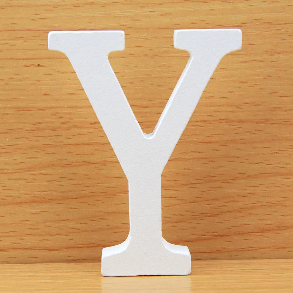 8 CM White Wooden Letters
