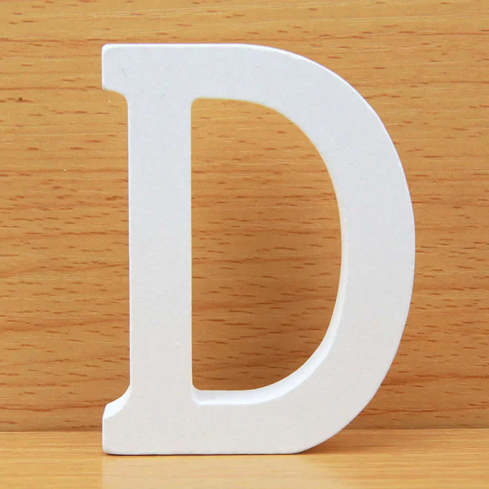 8 CM White Wooden Letters