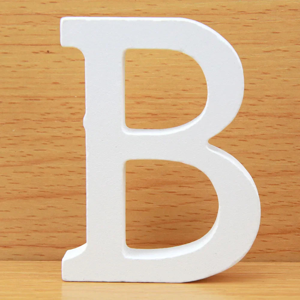 8 CM White Wooden Letters