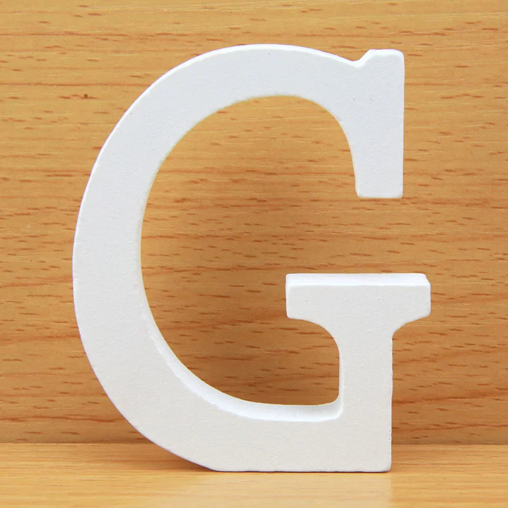 8 CM White Wooden Letters