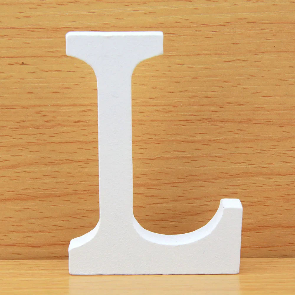 8 CM White Wooden Letters