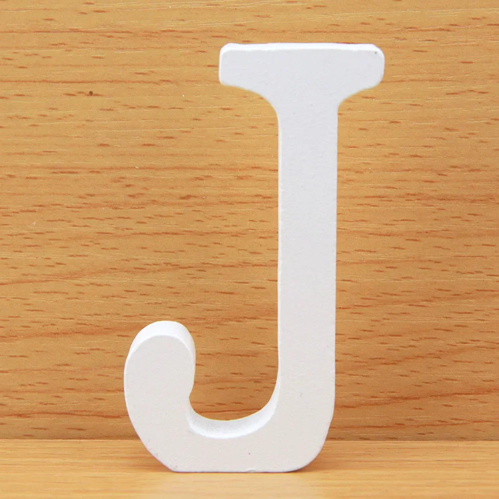 8 CM White Wooden Letters