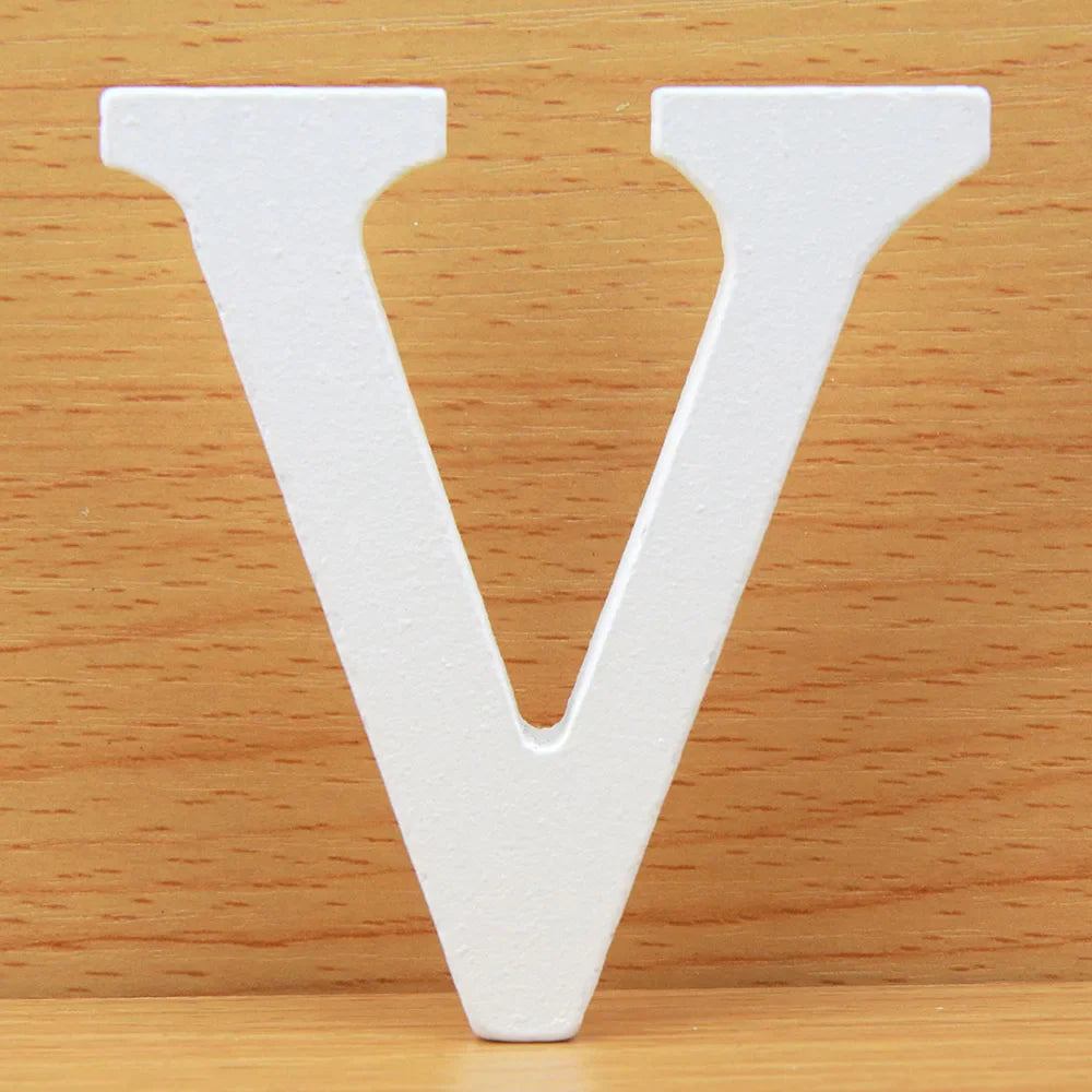8 CM White Wooden Letters